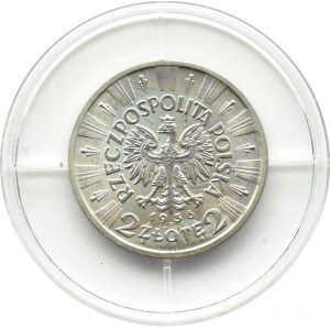 Polen, Zweite Republik Polen, Józef Piłsudski, 2 Zloty 1936, offizielles Exemplar der Münze Warschau, UNC