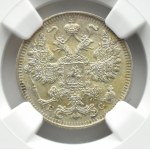 Rosja, Mikołaj II, 15 kopiejek 1914, Petersburg, NGC MS66