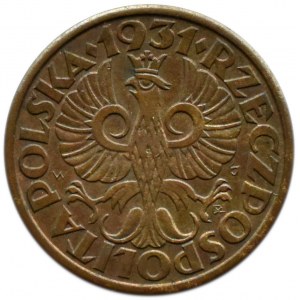 Polsko, Druhá republika, penny 1931, Varšava, UNC