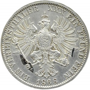 Nemecko, Prusko, Wilhelm I, Thaler 1868 A, Berlín, BEAUTIFUL