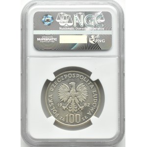 Polsko, PRL, Bocian, 100 zlotých 1982, Varšava, NGC