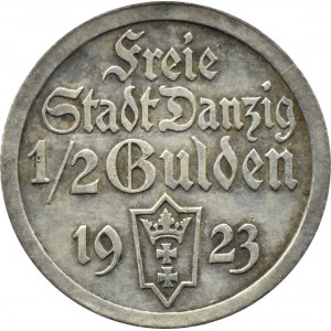 Wolne Miasto Gdańsk, Koga, 1/2 guldena 1923, Utrecht