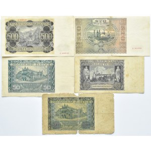 Polen, Generalgouvernement, Lot von Banknoten 1940-1941, Krakau