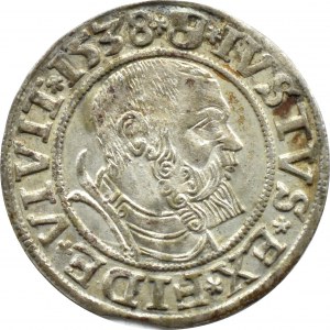 Ducal Prussia, Albrecht, Prussian penny 1538, Königsberg, beautiful!
