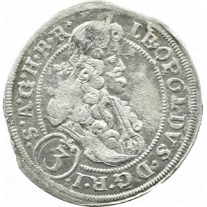 Slezsko, Leopold I, 3 krajcary 1699 FN, Opole