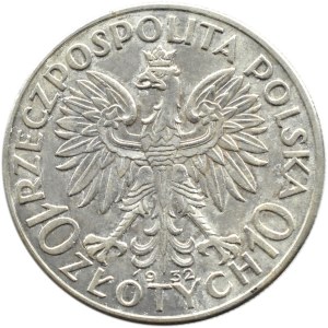 Polsko, Druhá republika, Hlava ženy, 10 zlotých 1932, Londýn