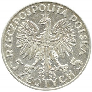 Polska, II RP, Głowa Kobiety, 5 złotych 1933, Warszawa