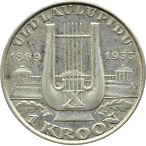 Estonsko, 1 koruna 1933, Harfa, Tallinn