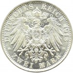 Niemcy, Prusy, Wilhelm II w mundurze, 2 marki 1913 A, Berlin, UNC