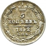 Rusko, Mikuláš I., 5 kopějek 1842 АЧ, Petrohrad, vzácné