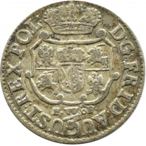 Augustus III Sas, 1/12 tolaru (dwagrosh) 1738 FWôF a háček, Drážďany