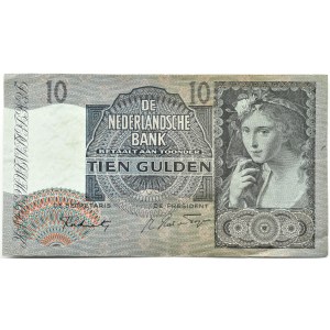 Holandsko, 10 guldenov 1941, séria 7 AT, Amsterdam