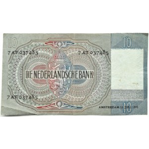 Nizozemsko, 10 guldenů 1941, série 7 AT, Amsterdam