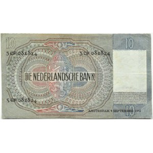 Niederlande, 10 Gulden 1942, Serie 5 CF, Amsterdam