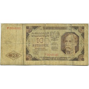 Polska, RP, 10 złotych 1948, seria F, Warszawa