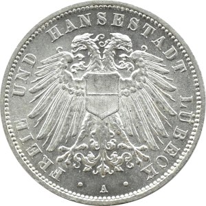 Deutschland, Lübeck, 3 Mark 1912 A, Berlin, SCHÖN und RAR