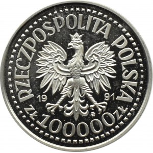 Polska, III RP, 100000 złotych 1991, Jan Paweł II - próba, NIKIEL, Warszawa, UNC