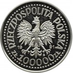 Poľsko, III RP, 100000 zlotých 1991, Jan Paweł II - vzorka, NIKIEL, Varšava, UNC