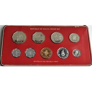 Malta, set monet 1976, proof, zafoliowane, UNC