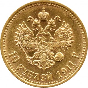 Rusko, Mikuláš II., 10 rublů 1911 EB, Petrohrad, krásná