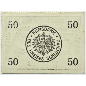 Schlochau/Powiat Człuchowski, Człuchów 50 pfennig 1919, numer 37828, UNC