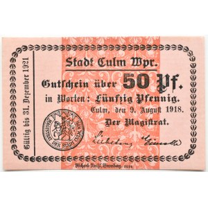 Culm/Chełmno, 50 fenigov 1918, UNC