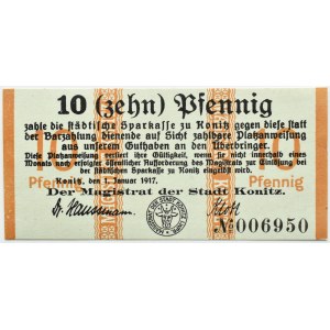 Konitz/Chojnice, 10 pfennig 1917, UNC