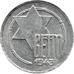 Ghetto Lodz, 5 marks 1943, aluminum, variety 1/1, certificate 009/2023