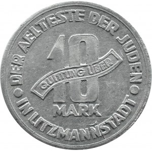 Getto Łódź, 10 marek 1943, aluminium, odm. 4/3, certyfikat 019/2023