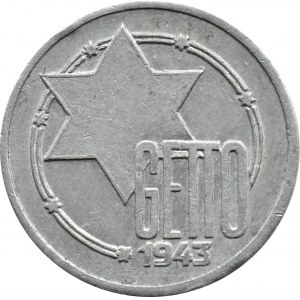 Ghetto Lodž, 10 značek 1943, hliník, odrůda 10/5, certifikát 022/2023