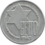 Ghetto Lodž, 10 značek 1943, hliník, odrůda 10/5, certifikát 022/2023
