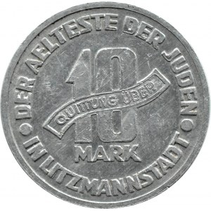 Ghetto Lodz, 10 marks 1943, aluminum, variety 6/4, certificate 024/2023
