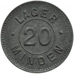 Deutschland, Westfalen, Wertmarke 20 Pfg., Lager Minden II, Zink