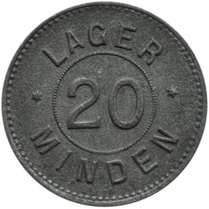 Germany, Westphalia, 20 pfennig token, Minden II camp, zinc