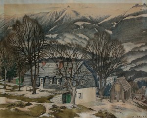 Alexander Pfohl, Widok na Szrenicę i Śnieżne Kotły ze Szklarskiej Poręby