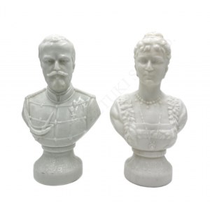 Pojemniki na cukierki - Popiersia cara Mikołaja II Romanowa i Aleksandry Fiodorownej Romanowej