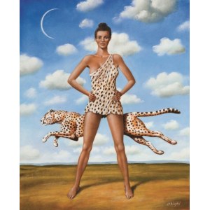 Rafal Olbinski (b.1943), Queen of the Cheetahs, 2015