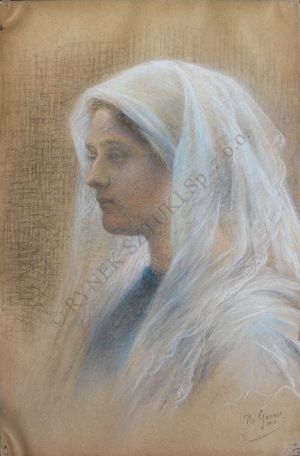 Hélène Gevers (1848-1932), Młoda kobieta w welonie (1911)
