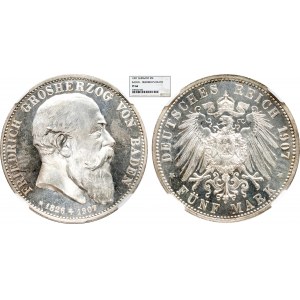 Friedrich I., 5 Mark 1907