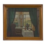Georg Zenker (1869 Lipsk - 1933 Burg Stargard), Widok salonu ze stolikiem przy oknie