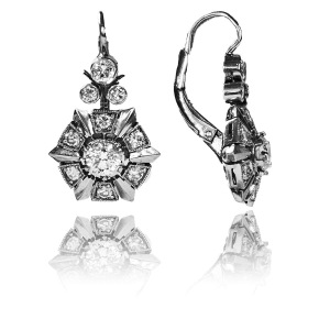Platinové náušnice s diamantmi ~ 2.10ct
