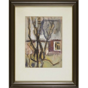 Tadeusz ŁAKOMSKI, Composition with tree and hut