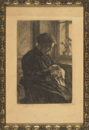 Witold RZEGOCIŃSKI, Kobieta haftująca przy oknie