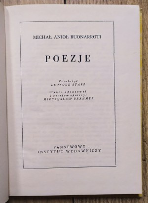 [Biblioteka Poetów] Michał Anioł Buonarroti • Poezje