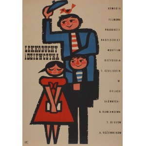 Plakat do filmu Lekkoduchy i dziewczyna Projekt Maciej Hibner (1960)