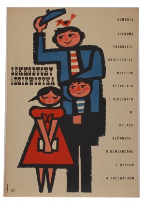 Plakat do filmu Lekkoduchy i dziewczyna Projekt Maciej Hibner (1960)