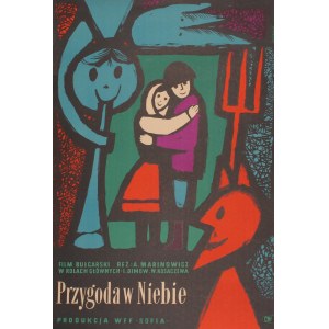Plakat für den Film Ein Abenteuer im Himmel, entworfen von Maciej Hibner (1959)