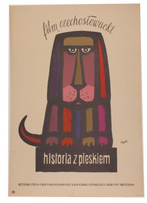 Plakat do filmu Historia z pieskiem Projekt Jerzy Flisak (1960)