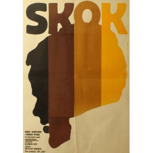 Plakat für den Film Skok unter der Regie von Kazimierz Kutz und entworfen von Waldemar Świerzy (1968)
