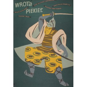 Plakat für den Film Die Pforten der Hölle Entwurf von Olga Siemaszko (1956)